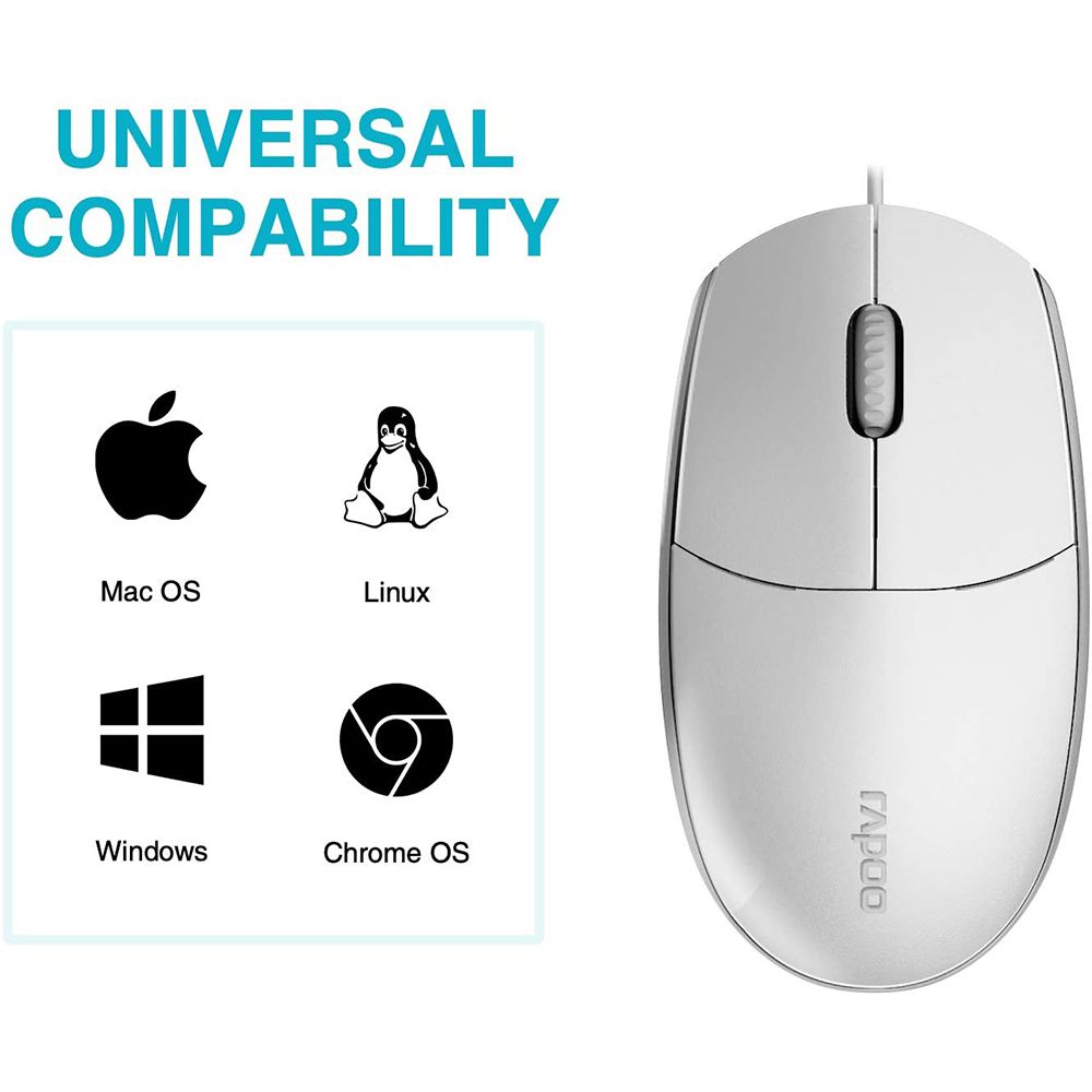 RAPOO N100 USB WIRED OPTICAL MOUSE (BLACK\WHITE) RAPOO N100 USB WIRED OPTICAL MOUSE (BLACK\WHITE)